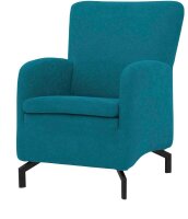 DOMO Collection Sessel Dallas türkis schwarz Stoff 68,0 x 82,0 x 93,0 cm, 1 St.