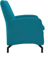 DOMO Collection Sessel Dallas türkis schwarz Stoff 68,0 x 82,0 x 93,0 cm, 1 St.
