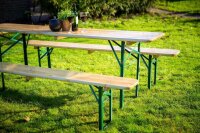 FEROS® Bierzeltgarnitur Fiesta, grün Holz, Metall