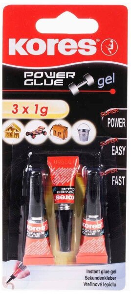 Kores® Powerglue Gel Sekundenkleber 1,0 g, 3 St.