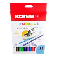 Kores® Korello Filzstifte farbsortiert, 12 St.