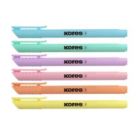 Kores® Highliner Pastell Textmarker farbsortiert, 6 St.