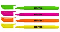Kores® Highliner Textmarker farbsortiert, 4 St.