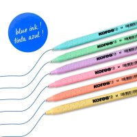 Kores® Kugelschreiber K0R-M Pastel farbsortiert, Schreibfarbe: blau, 6 St.