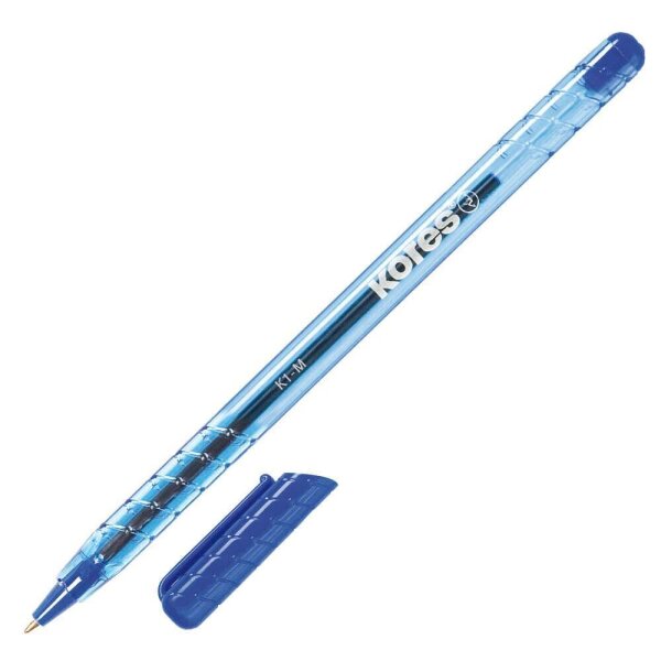 Kores® Kugelschreiber K1 transparent, Schreibfarbe: blau, 1 St.