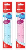 Kores® Lineal 15,0 cm, pink, blau