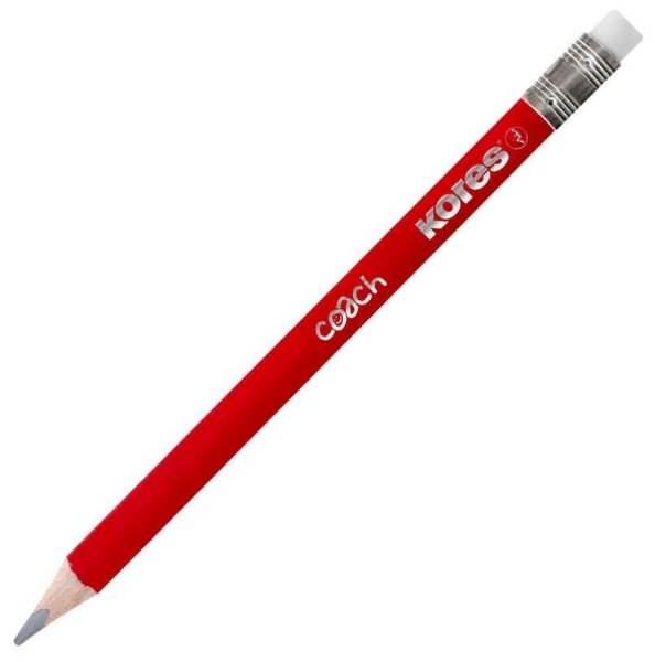 Kores® COACH Bleistifte HB rot mit Radierer, 12 St.