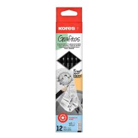 Kores® GRAFITOS Bleistifte HB schwarz mit Radierer,...
