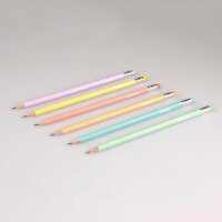 Kores® GRAFITOS Pastel Bleistifte HB farbsortiert mit Radierer, 6 St.