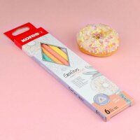 Kores® GRAFITOS Pastel Bleistifte HB farbsortiert mit Radierer, 6 St.