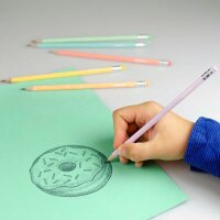 Kores® GRAFITOS Pastel Bleistifte HB farbsortiert mit Radierer, 6 St.