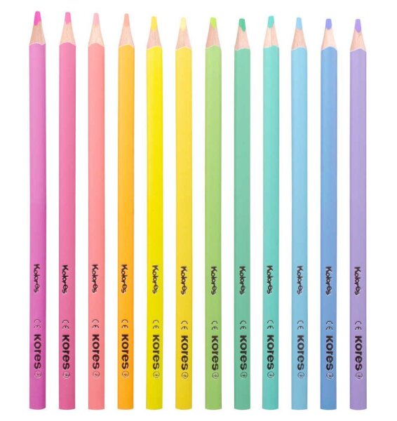 Kores® KOLORES Pastell Buntstifte mehrfarbig, 12 St.
