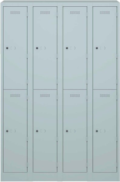 BISLEY Spind lichtgrau PL3050Q2645, 8 Schließfächer 120,0 x 50,0 x 180,0 cm