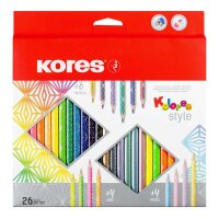 Kores® KOLORES Style Buntstifte farbsortiert, 26 St.