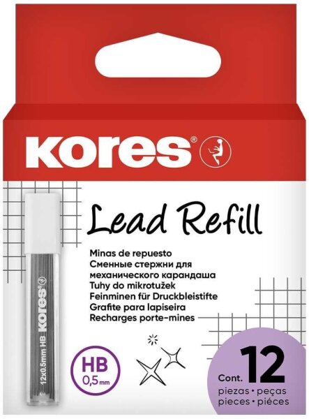 Kores® Grafitos Fallminen-Bleistiftminen schwarz HB 0,5 mm, 12 St.