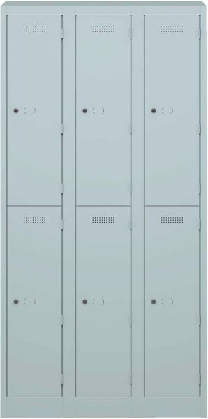 BISLEY Spind lichtgrau PL3050T2645, 6 Schließfächer 90,0 x 50,0 x 180,0 cm