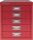 BISLEY MultiDrawer™ L125 Schubladenschrank kardinalrot 5 Schubladen 27,9 x 38,0 x 32,5 cm, 1 St.