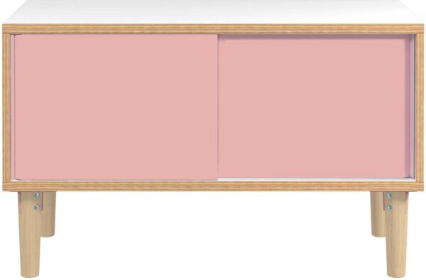 BISLEY Sideboard Poise, POS1007W620 verkehrsweiß, rosa 100,0 x 45,0 x 62,1 cm, 1 St.