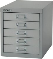 BISLEY MultiDrawer™ L125 Schubladenschrank silber 5 Schubladen 27,9 x 38,0 x 32,5 cm, 1 St.