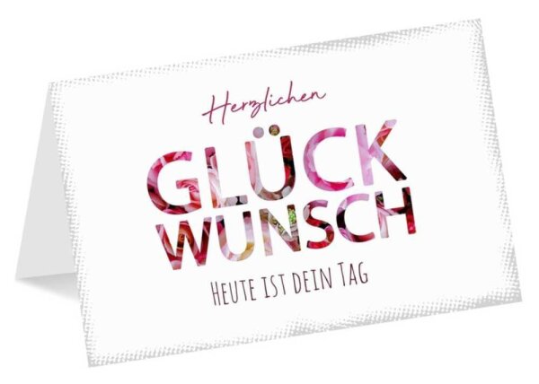 LUMA Geburtstagskarte Herzlichen GLÜCKWUNSCH LU2464 DIN B6, 1 St.