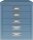 BISLEY MultiDrawer™ L125 Schubladenschrank blau 5 Schubladen 27,9 x 38,0 x 32,5 cm, 1 St.