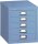 BISLEY MultiDrawer™ L125 Schubladenschrank blau 5 Schubladen 27,9 x 38,0 x 32,5 cm, 1 St.