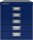 BISLEY MultiDrawer™ L125 Schubladenschrank oxfordblau 5 Schubladen 27,9 x 38,0 x 32,5 cm, 1 St.