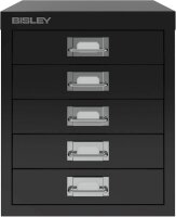 BISLEY MultiDrawer™ L125 Schubladenschrank schwarz 5 Schubladen 27,9 x 38,0 x 32,5 cm, 1 St.