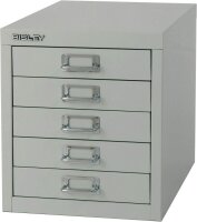 BISLEY MultiDrawer™ L125 Schubladenschrank lichtgrau 5 Schubladen 27,9 x 38,0 x 32,5 cm, 1 St.