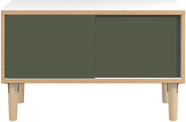 BISLEY Sideboard Poise, POS1007W623 verkehrsweiß, olivegrün 100,0 x 45,0 x 62,1 cm, 1 St.