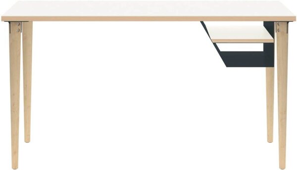 BISLEY Poise Schreibtisch verkehrsweiß rechteckig, 4-Fuß-Gestell eiche 140,0 x 60,0 cm