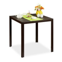 relaxdays Gartentisch braun quadratisch 77,5 x 77,5 x 74,5 cm