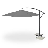 relaxdays Sonnenschirm rund, grau neigbar Ø 300,0...