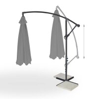 relaxdays Sonnenschirm rund, grau neigbar Ø 300,0 cm, 1 St.