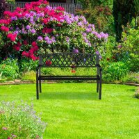 relaxdays Gartenbank 10026115_0 schwarz Metall 127,5 cm