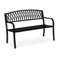 relaxdays Gartenbank 10030991_0 schwarz Metall 127,0 cm