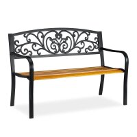 relaxdays Gartenbank 10030990_0 schwarz/braun Metall...
