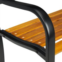 relaxdays Gartenbank 10030990_0 schwarz/braun Metall 127,0 cm