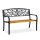 relaxdays Gartenbank 10030990_0 schwarz/braun Metall 127,0 cm