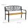 relaxdays Gartenbank 10030990_0 schwarz/braun Metall 127,0 cm