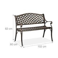 relaxdays Gartenbank 10030987_0 schwarz/bronze Metall...