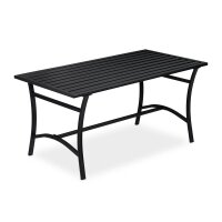 relaxdays Gartentisch schwarz rechteckig 120,0 x 60,0 x...