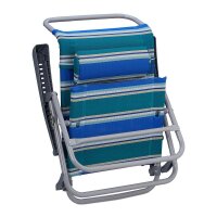 relaxdays Liegestuhl mit Armlehnen blau, 1 St.