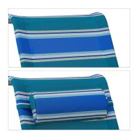 relaxdays Liegestuhl mit Armlehnen blau, 1 St.