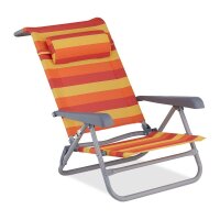 relaxdays Liegestuhl mit Armlehnen rot, 1 St.