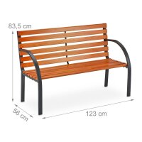 relaxdays Gartenbank 10036068_0 braun Metall 123,0 cm  (...