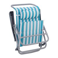 relaxdays Liegestuhl mit Armlehnen blau, 1 St.