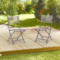 relaxdays Gartenstühle grau, 2 St.