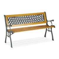 relaxdays Gartenbank 10036069_0 hellbraun/schwarz Metall...