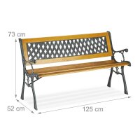 relaxdays Gartenbank 10036069_0 hellbraun/schwarz Metall...